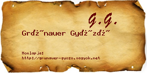 Grünauer Győző névjegykártya
